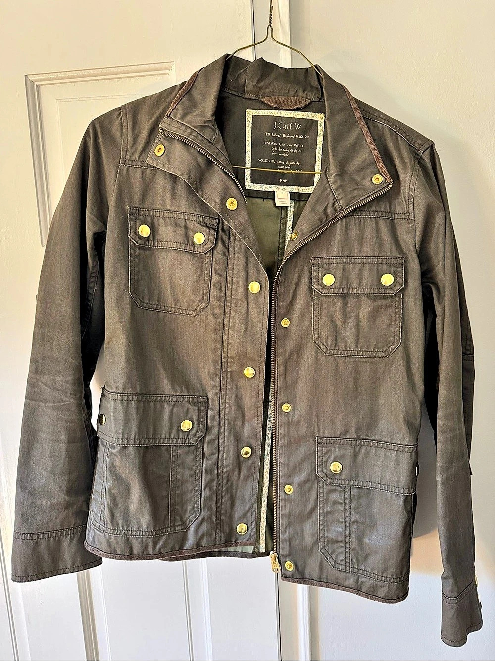J.CREW Rollover Boyfriend Field Jacket Green size Small